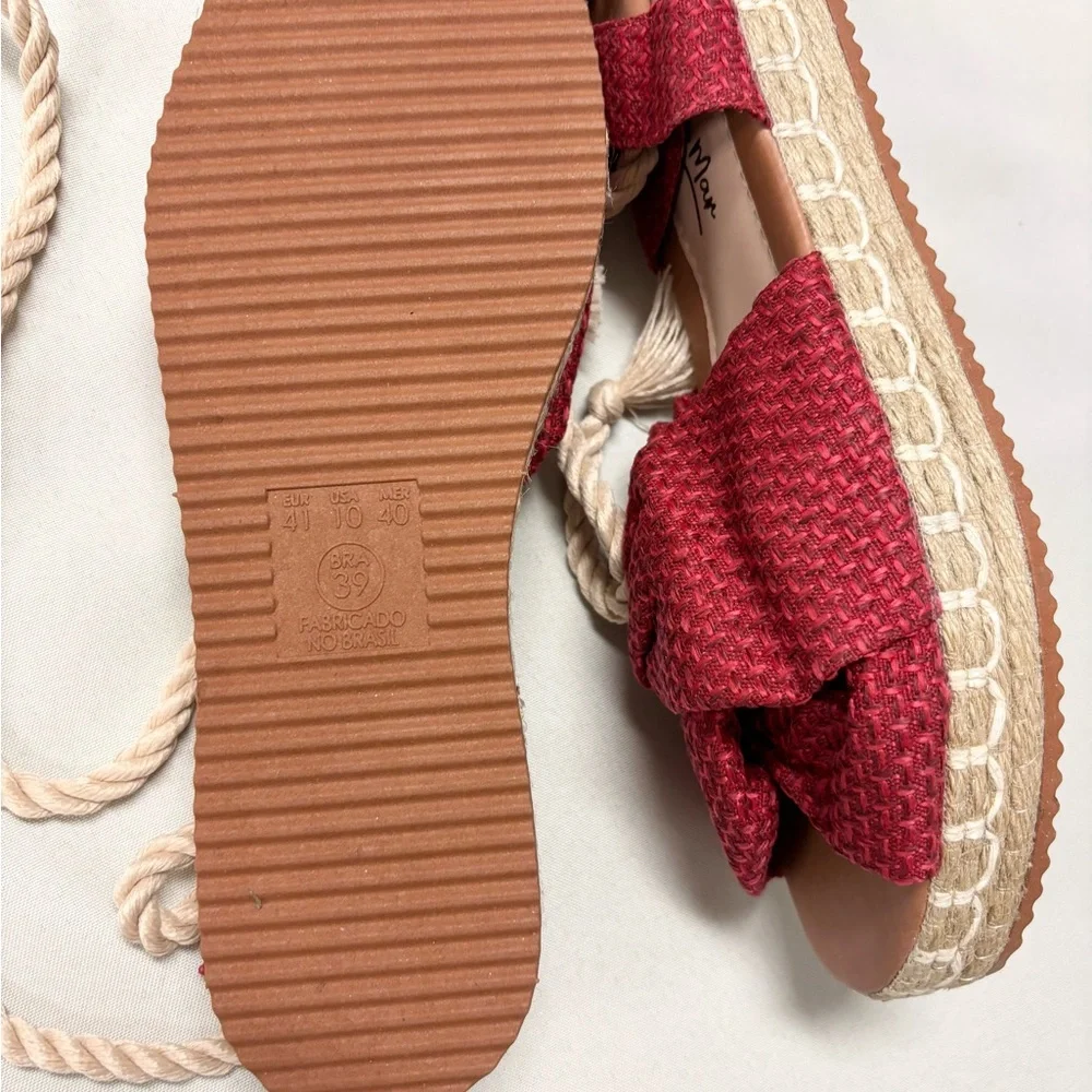 Mar Doce Mar Brazil Red Espadrille Sandals size 10